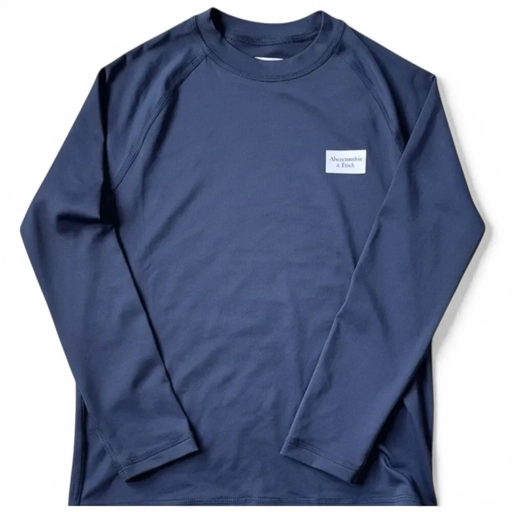 Abercrombie Kids Boys Rash Guard UPF 40+ Swim Shirt Unisex Navy Blue Size 9/10